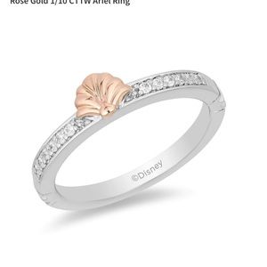 Enchanted disney fine jewelry Ariel ring sterling silver with 10 k rose gold